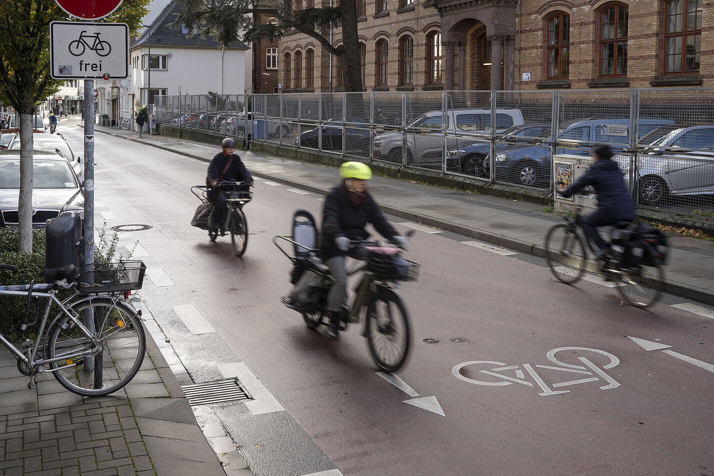 Radfahrende in Aachen